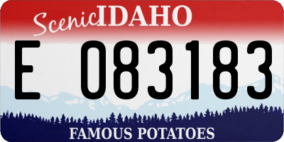 ID license plate E083183