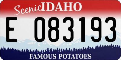 ID license plate E083193