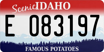 ID license plate E083197