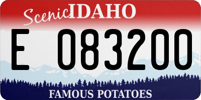 ID license plate E083200