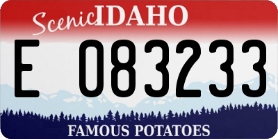 ID license plate E083233