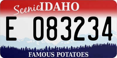 ID license plate E083234