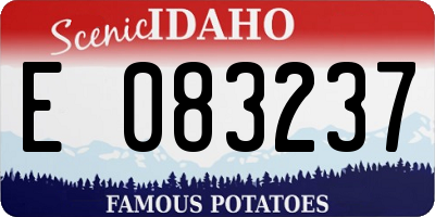 ID license plate E083237