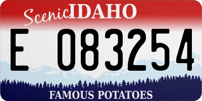 ID license plate E083254