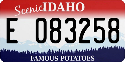 ID license plate E083258
