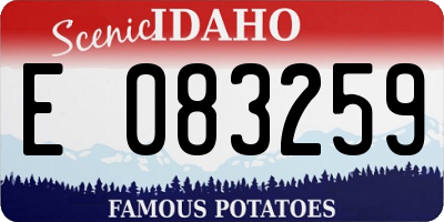 ID license plate E083259