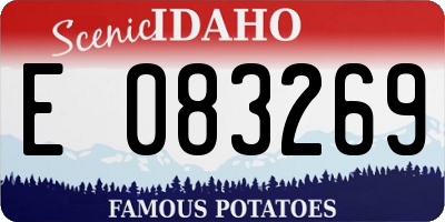 ID license plate E083269