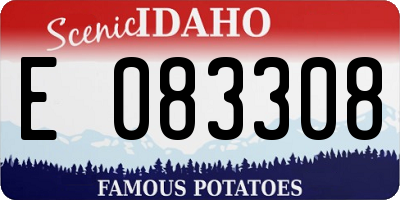 ID license plate E083308