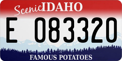 ID license plate E083320