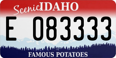 ID license plate E083333