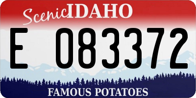 ID license plate E083372