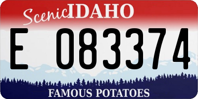 ID license plate E083374