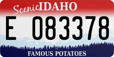 ID license plate E083378