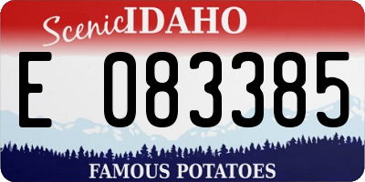 ID license plate E083385