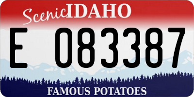 ID license plate E083387