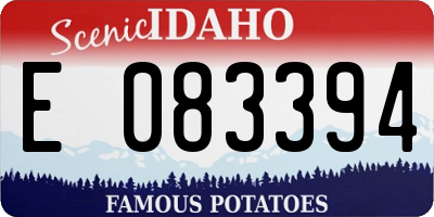 ID license plate E083394