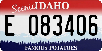 ID license plate E083406