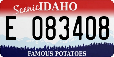 ID license plate E083408