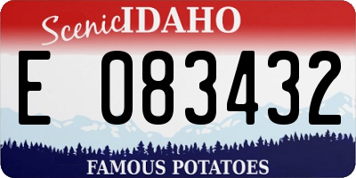 ID license plate E083432