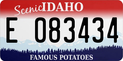 ID license plate E083434