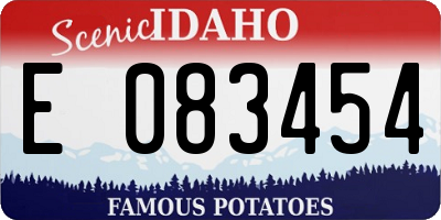 ID license plate E083454