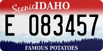 ID license plate E083457