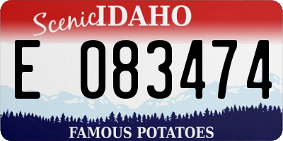 ID license plate E083474