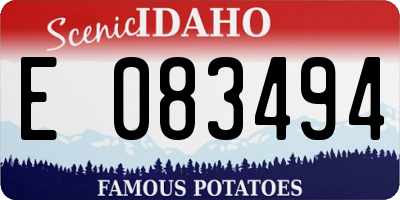 ID license plate E083494