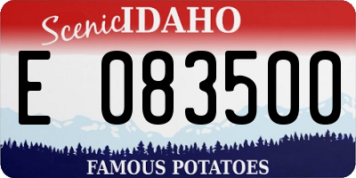 ID license plate E083500