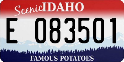 ID license plate E083501