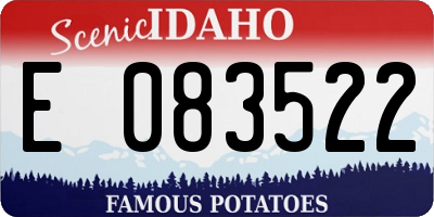 ID license plate E083522