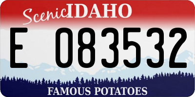 ID license plate E083532