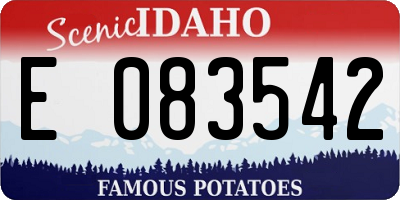 ID license plate E083542