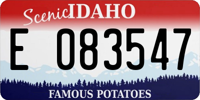 ID license plate E083547