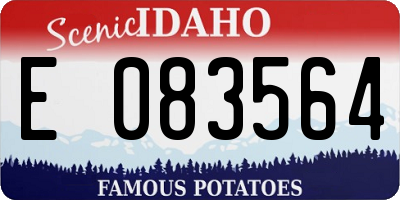 ID license plate E083564