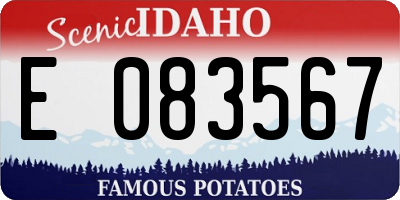 ID license plate E083567