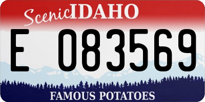 ID license plate E083569