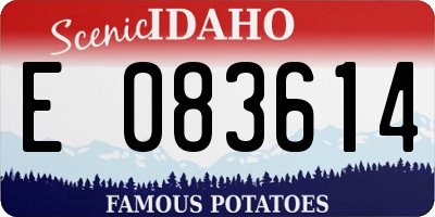 ID license plate E083614