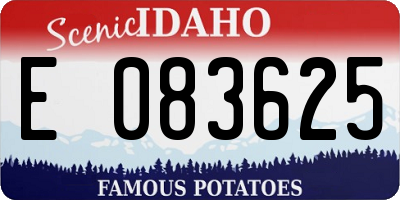ID license plate E083625