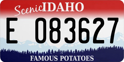 ID license plate E083627