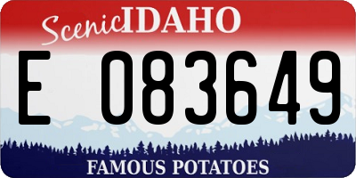 ID license plate E083649