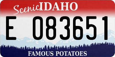 ID license plate E083651