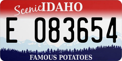 ID license plate E083654