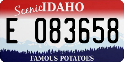 ID license plate E083658