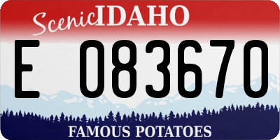 ID license plate E083670