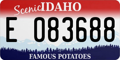 ID license plate E083688