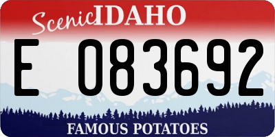 ID license plate E083692