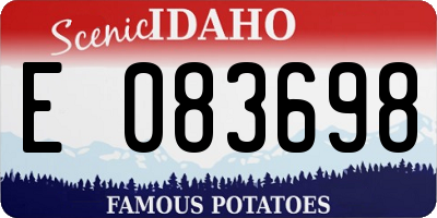 ID license plate E083698