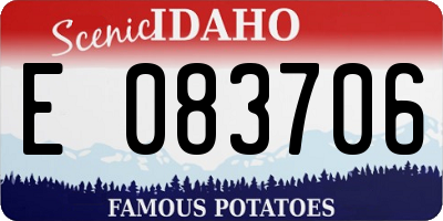 ID license plate E083706