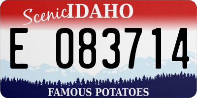 ID license plate E083714